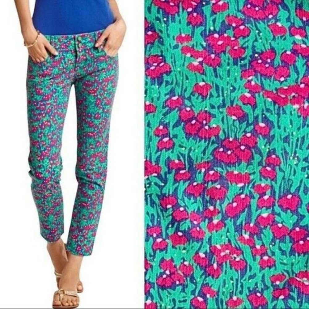 Lilly Pulitzer Floral Worth Skinny Mini Jeans 0